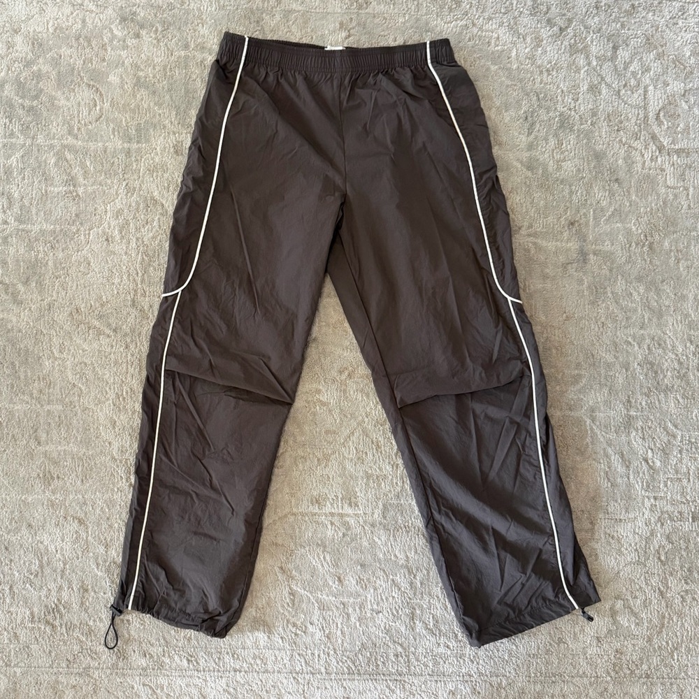 BDG Jess Tricot Straight Leg Track Brown Pant Size Large
